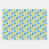 Hanukkah Dreidel Game Gelt Dark Blue Inpakpapier Vel (Voorkant 3)