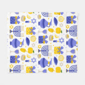 hanukkah dreidel menorah fleece deken (Voorkant (Horizontaal))
