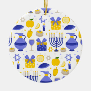 hanukkah dreidel menorah keramisch ornament