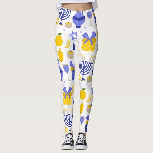 hanukkah dreidel menorah leggings (Voorkant)