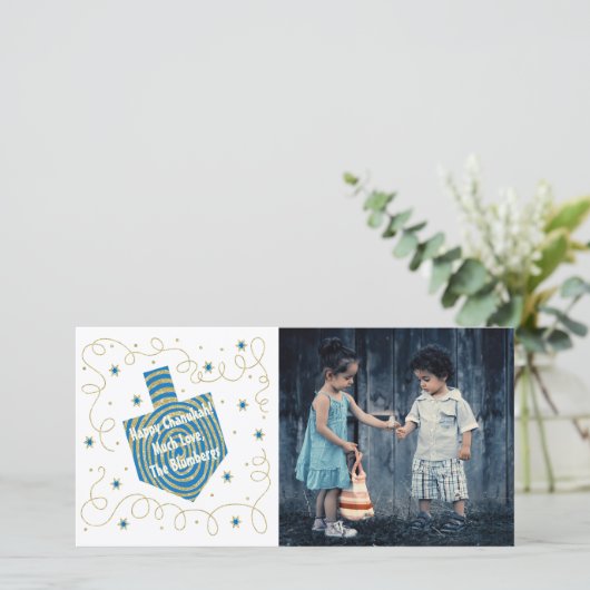 Hanukkah Dreidel Pinwheel Feestdagenkaart (Staand voorkant)