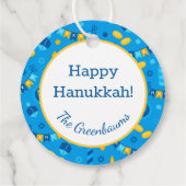 Hanukkah Dreidels Gift Label (Achterkant)