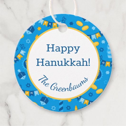 Hanukkah Dreidels Gift Label (Voorkant)