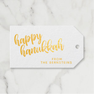 Hanukkah Elegant minimalistisch script op maat Cadeaulabels
