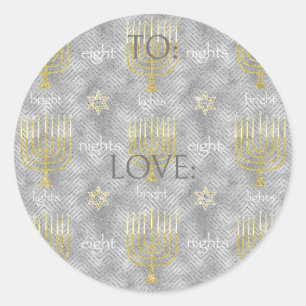 Hanukkah Elegant Stickers (1 1/2 inch/3 inch)