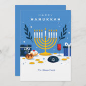 Hanukkah Elements Wenskaart Feestdagenkaart (Voorkant / Achterkant)