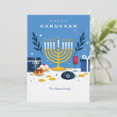 Hanukkah Elements Wenskaart Feestdagenkaart (Staand voorkant)