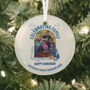 HANUKKAH FAMILY REUNION foto Glas Ornament