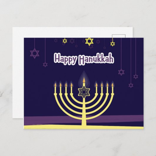 Hanukkah Feestdagenkaart (Voorkant / Achterkant)