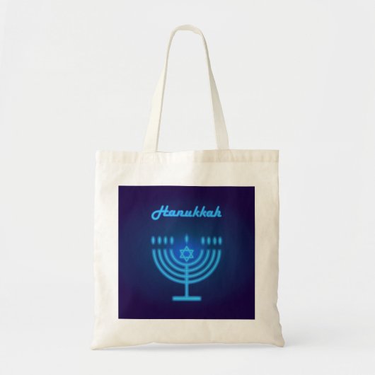 Hanukkah Festival Menorah Logo Tote Bag (Voorkant)