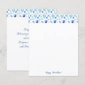 Hanukkah Festival Party Blue Ornament flat paper (Voorkant / Achterkant)