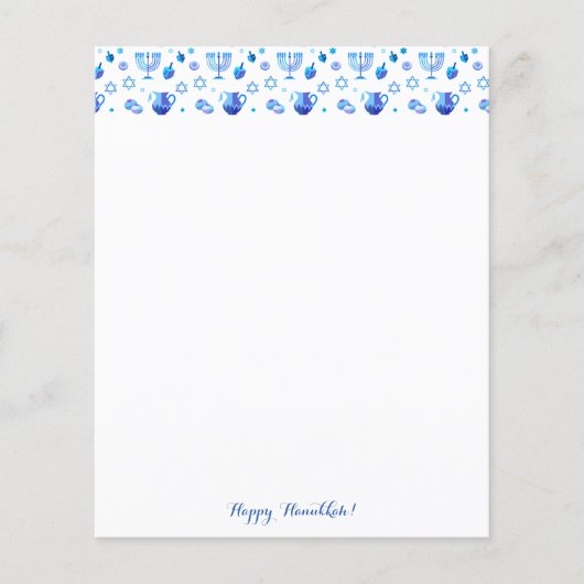 Hanukkah Festival Party Blue Ornament flat paper (Voorkant)