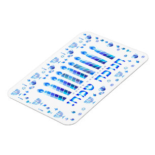 Hanukkah Festival Party Blue Ornament Magneet
