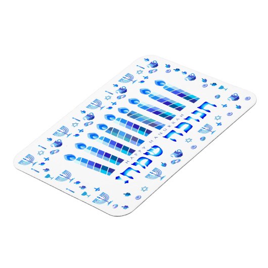 Hanukkah Festival Party Blue Ornament Magneet (Linkerzijde)