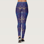Hanukkah Festival Party Trendy Blue Doodle Pattern Leggings (Achterkant)