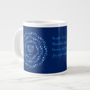 Hanukkah Festival van de lichten Mandala Navy Blue Extra Grote Beker