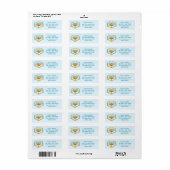 HANUKKAH Floral Wreath Menorah Retouradres Etiket (Full Sheet)