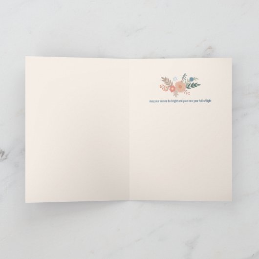 Hanukkah FLorals Hand-getrokken kunst CUSTOM Feestdagen Kaart (Binnen)