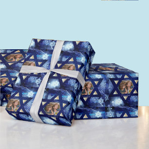 Hanukkah Foto Familie Kinder Roll Gift Cadeaupapier