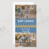 Hanukkah-foto kaart met witte envelop "Chevron" (Voorkant / Achterkant)