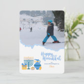 Hanukkah Foto Vakantiewenskaart Feestdagenkaart (Staand voorkant)