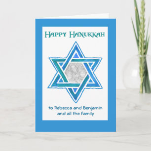 Hanukkah-fotokaart, ster van David Feestdagen Kaart