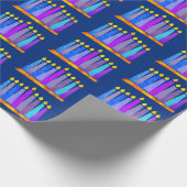 Hanukkah Fun Artsy Blue Boho Pattern Candles Blue Cadeaupapier (Hoek)