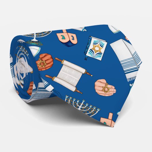 Hanukkah Fun Tie Stropdas (Opgerold)