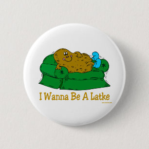 HANUKKAH FUNNY GIFTS "IK WIL EEN LATKE ZIJN" RONDE BUTTON 5,7 CM