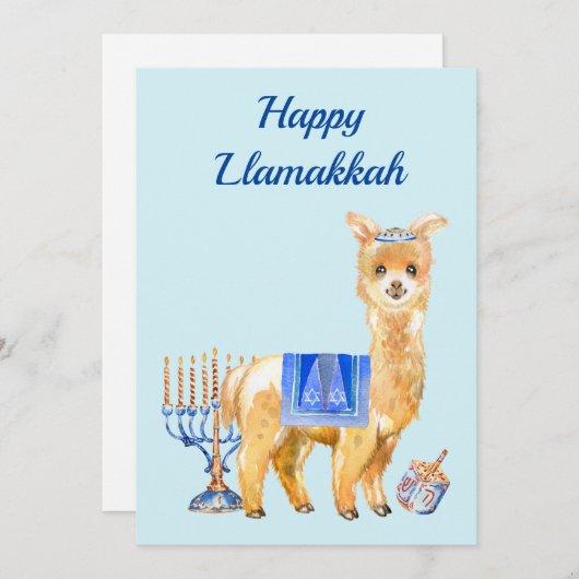 Hanukkah Funny Llama Llamakkah Chrismukkah Feestdagenkaart (Voorkant / Achterkant)