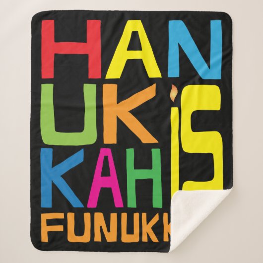 Hanukkah Funukkah Sherpa Blanket/Medium Deken (Voorkant)