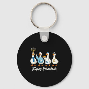 Hanukkah Gans Gelukkig Hanukkah Menorah Draaiende Sleutelhanger