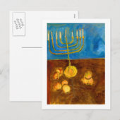 Hanukkah Gelt en Menorah Art Kaart (Voorkant / Achterkant)