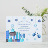 Hanukkah Gift Exchange Party Uitnodiging (Staand voorkant)