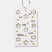 Hanukkah Gift Labels Black N Gold Cadeaulabel (Voorkant)