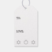 Hanukkah Gift Labels Black N White Cadeaulabel (Achterkant)