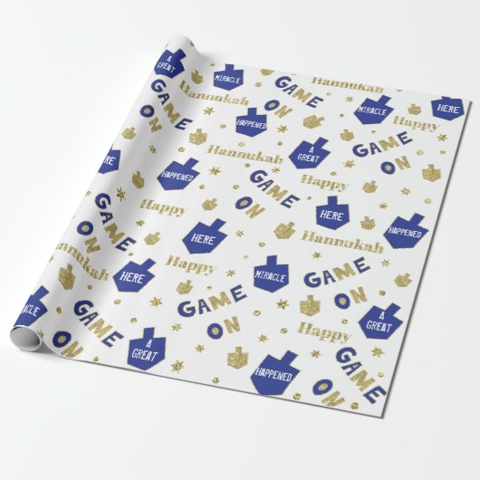 Hanukkah Gift Wrap is een geweldig wonder dat hier Cadeaupapier (Uitgerold)