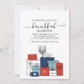 Hanukkah Gifts & Menorah Holiday Party Uitnodiging (Voorkant)