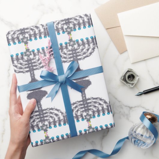 Hanukkah glam menorah hanukkiah cadeaupapier (Geschenken)