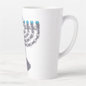 Hanukkah glam menorah hanukkiah latte mok (Rechts)