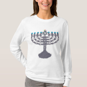 Hanukkah glam menorah hanukkiah t-shirt