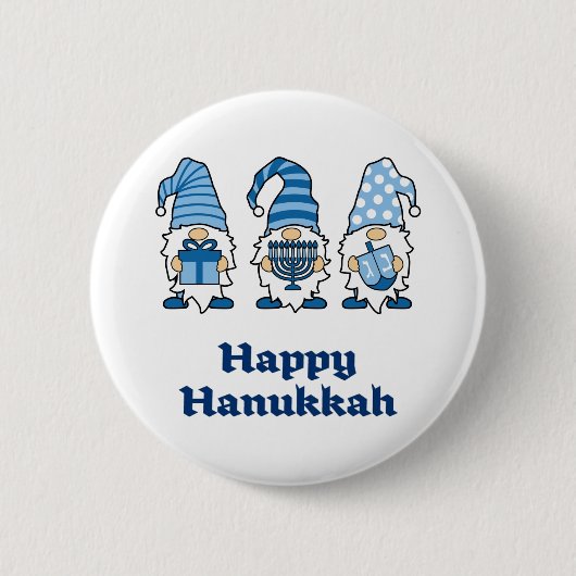 Hanukkah Gnomes Trio Ronde Button 5,7 Cm (Voorkant)