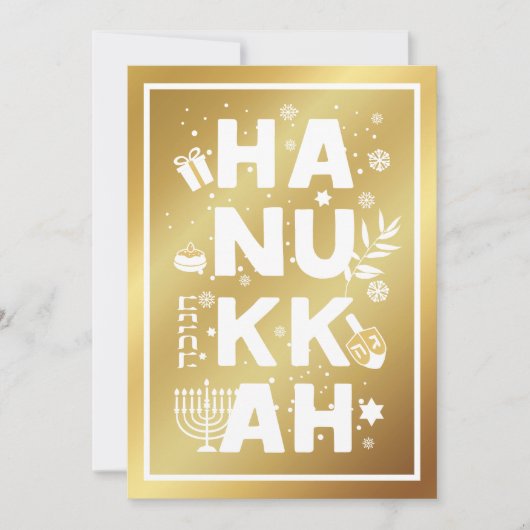 HANUKKAH Gold Wenskaart (Voorkant)