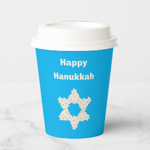 Hanukkah Greeting with Flowers Papieren Bekers