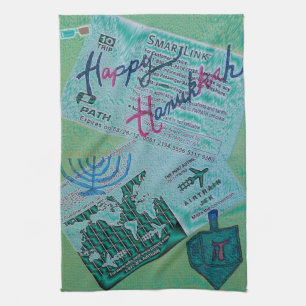 Hanukkah Happiness Theedoek