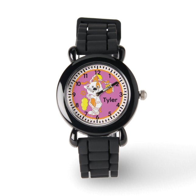 Hanukkah Happy Dog Watch Personalize Horloge (Voorkant)