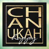 Hanukkah Happy Gold Window Cling Raamsticker (Vel 3)