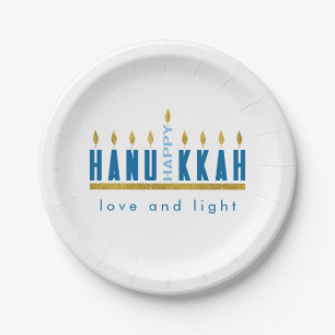 Hanukkah Happy Hanukkah Menorah Custom Papieren Bordje