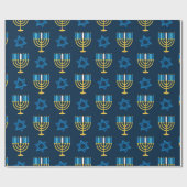Hanukkah Holiday Jewish Decoration Pattern Gift Cadeaupapier (Vlak)