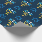 Hanukkah Holiday Jewish Decoration Pattern Gift Cadeaupapier (Hoek)